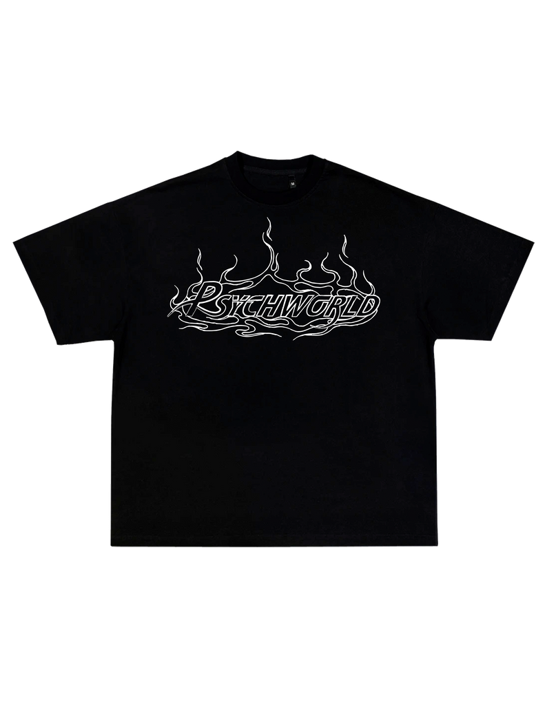 Black ‘Flame’ Tee Psychworld
